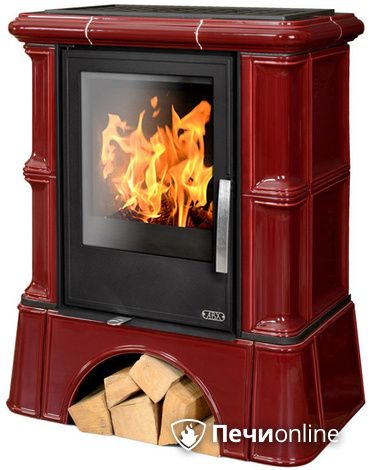 Печь-камин ABX Bavaria K (6,9кВт в воду), кафельный цоколь, бордо в Чайковском